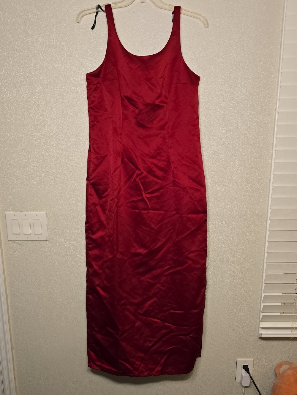 Sleek Satin Red Slip Dress